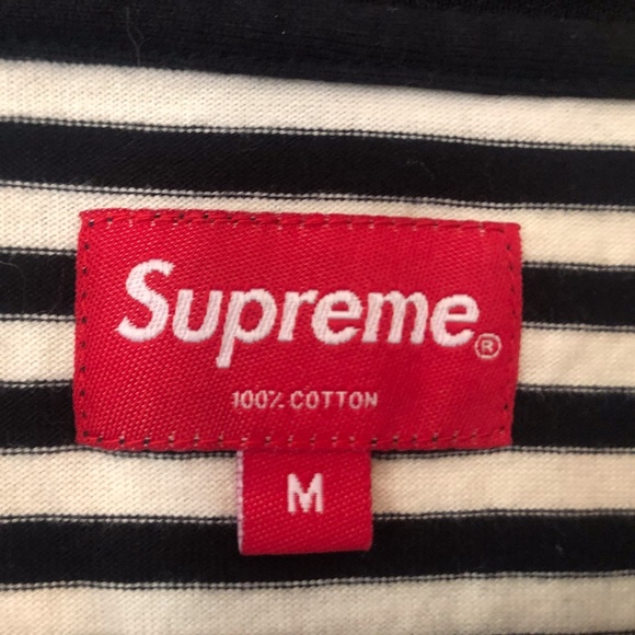 Supreme Black and White Striped Shirt